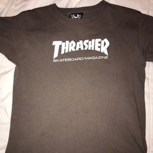 Kids size Thrasher tee shirt in grey